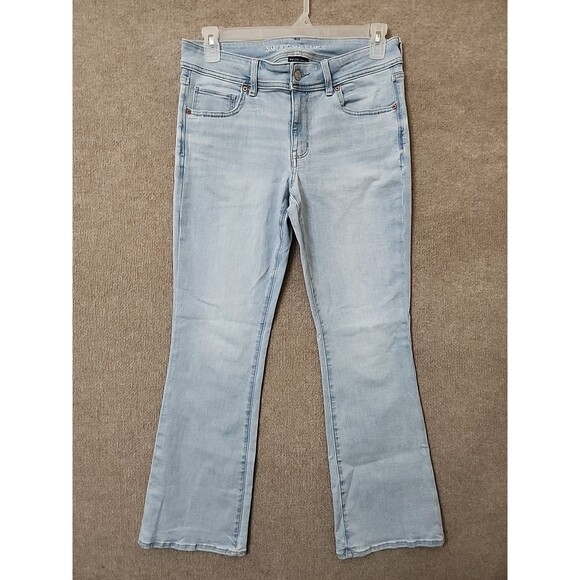 American Eagle Kick Boot Jeans Womens 12 Blue Light Wash Next Level Stretch - Picture 1 of 10